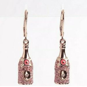 Kate Spade Make Magic Champagne Drop earrings in Rose Gold and Pink Crystal.
